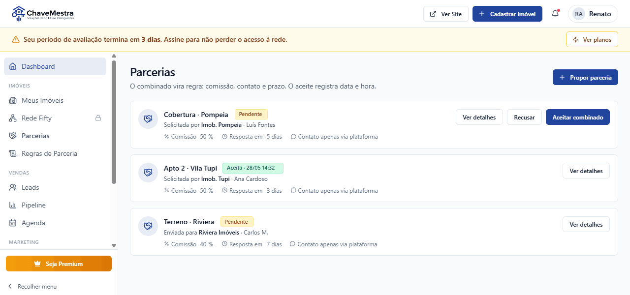 Painel de parcerias